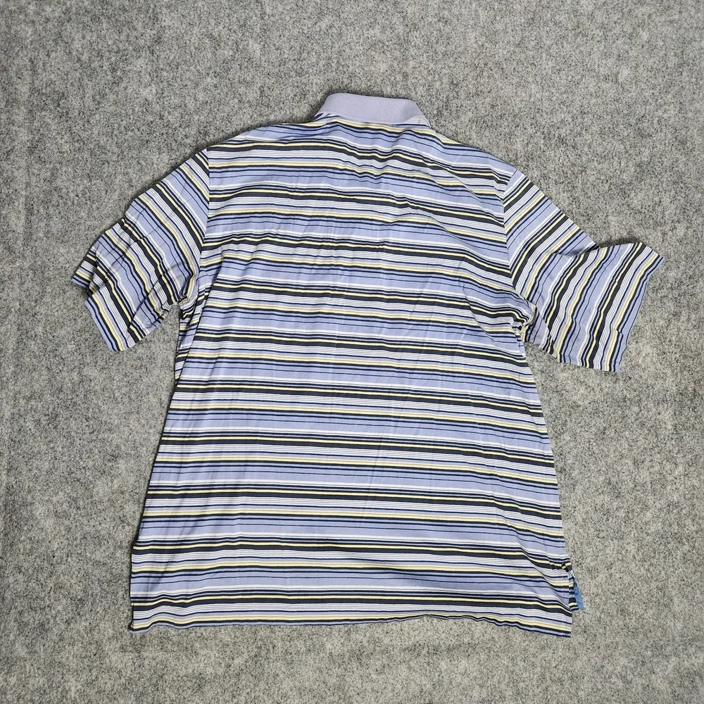 Polo Golf Ralph Lauren Men's Short Sleeve Shirt Size XL Pima Cotton Blue Striped